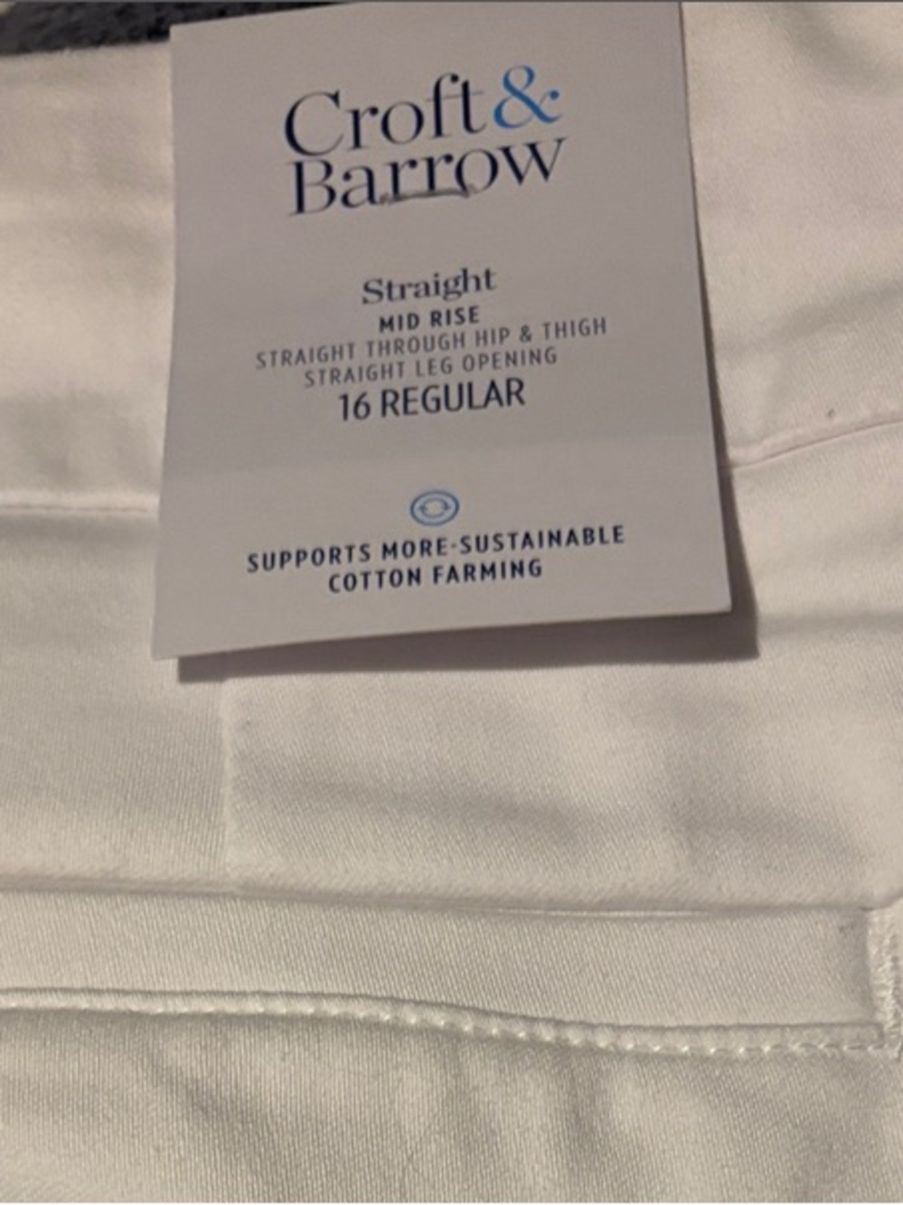 croft & barrow White Straight Fit Chinos